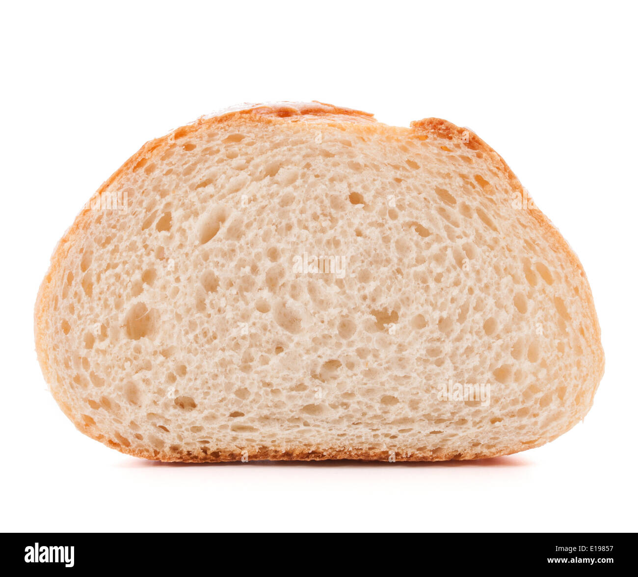 Hunk or slice of fresh white bread isolated on white background cutout ...