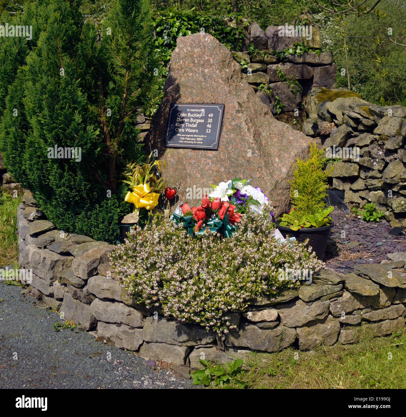 Tebay rail accident memorial.Tebay, Cunbria, England, United Kingdom, Europe. Stock Photo
