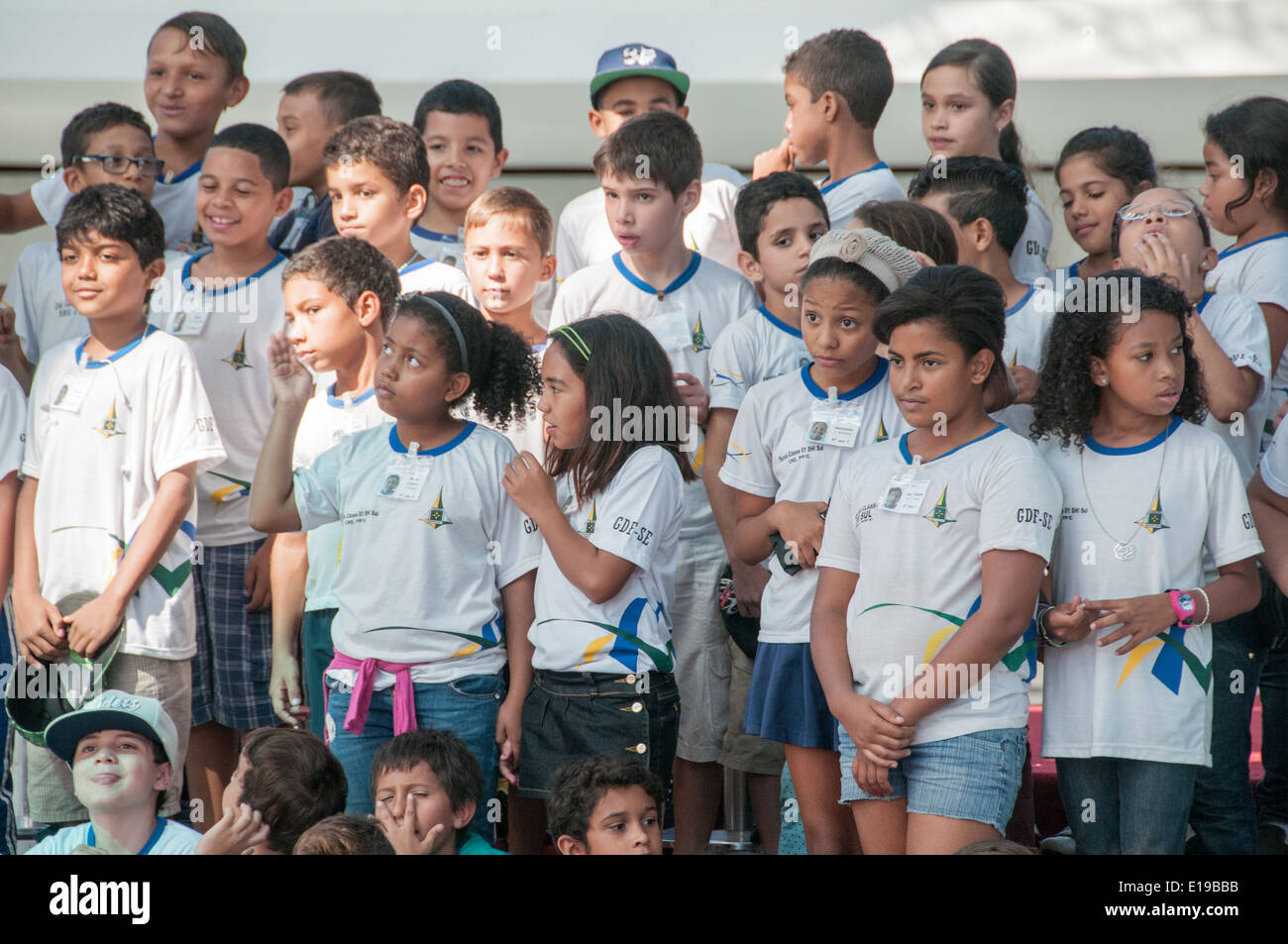 Brazilian Schoolchildren Brasilia Stock Photo