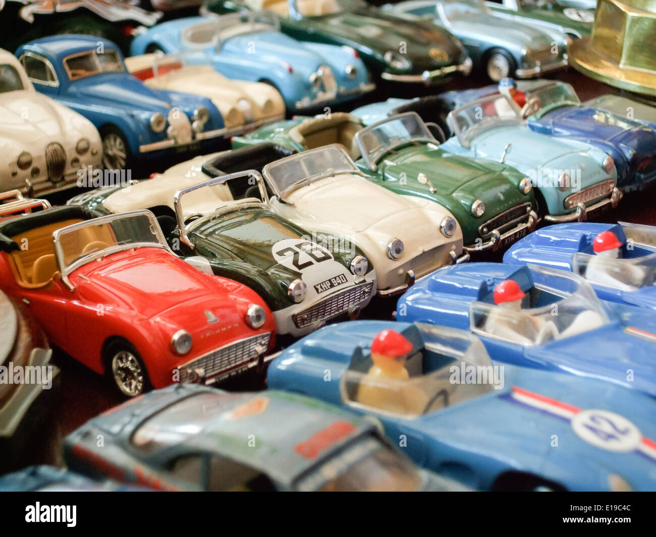 Assorted toy cars at a store Stock Photo
