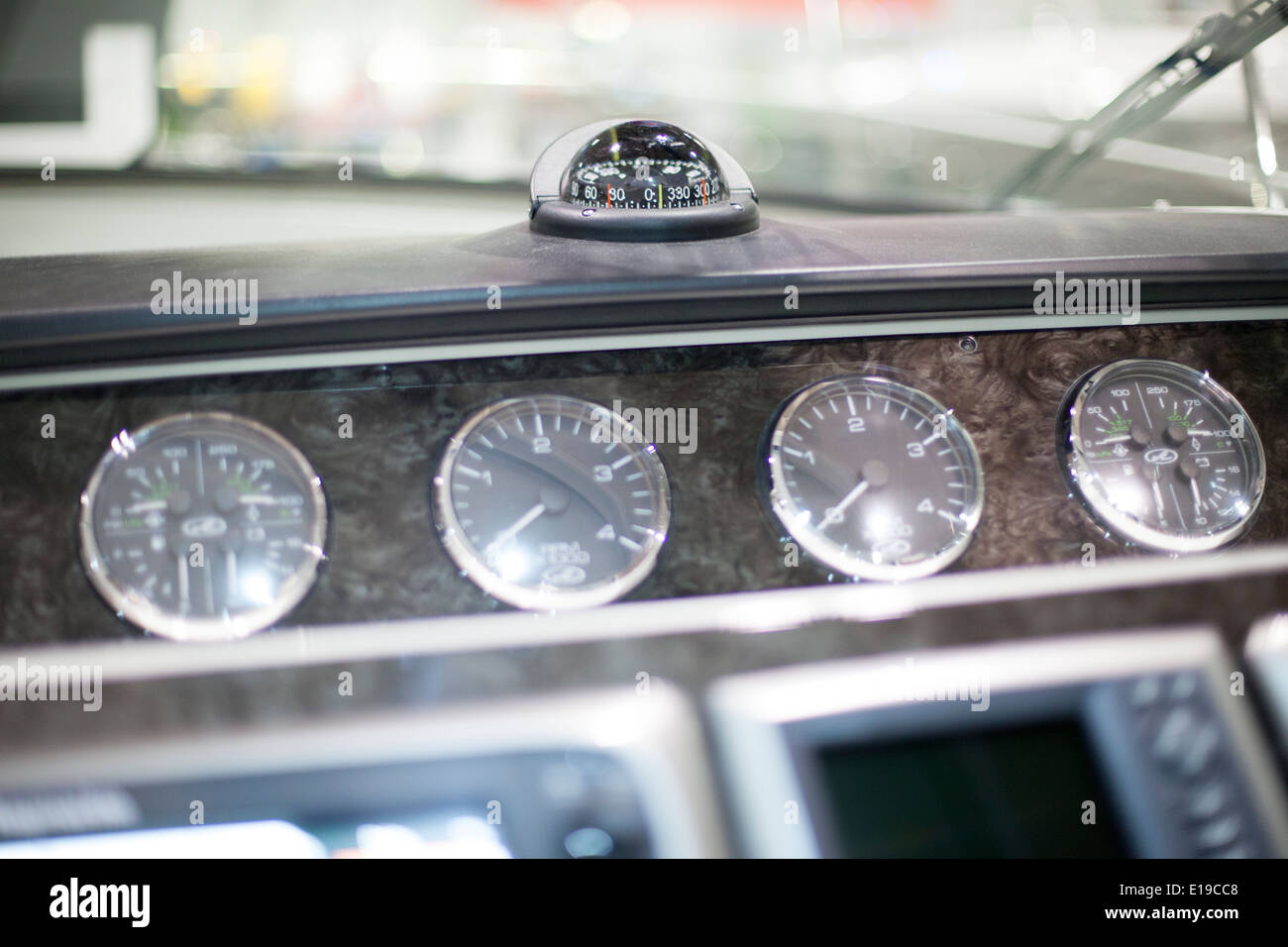 Control panel of a speedboat Stock Photo