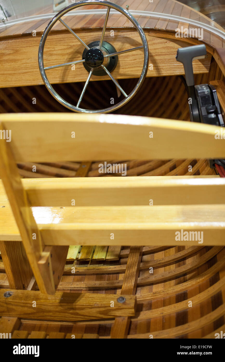 Steering wheel of a speedboat Stock Photo Alamy