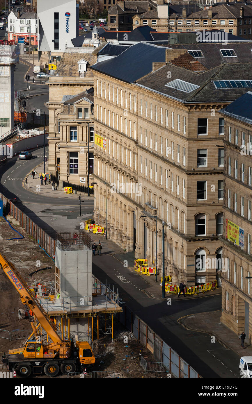 Construction of the Westfield shopping mall, Bradford, 2014. Stock Photo