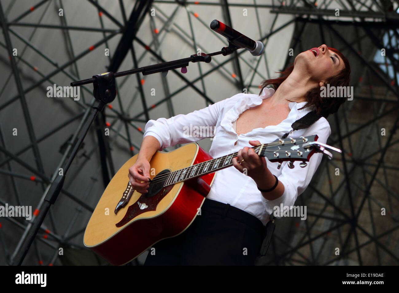 Italian singer and songwriter Cristina Donà performing in 2011 concert Stock Photo