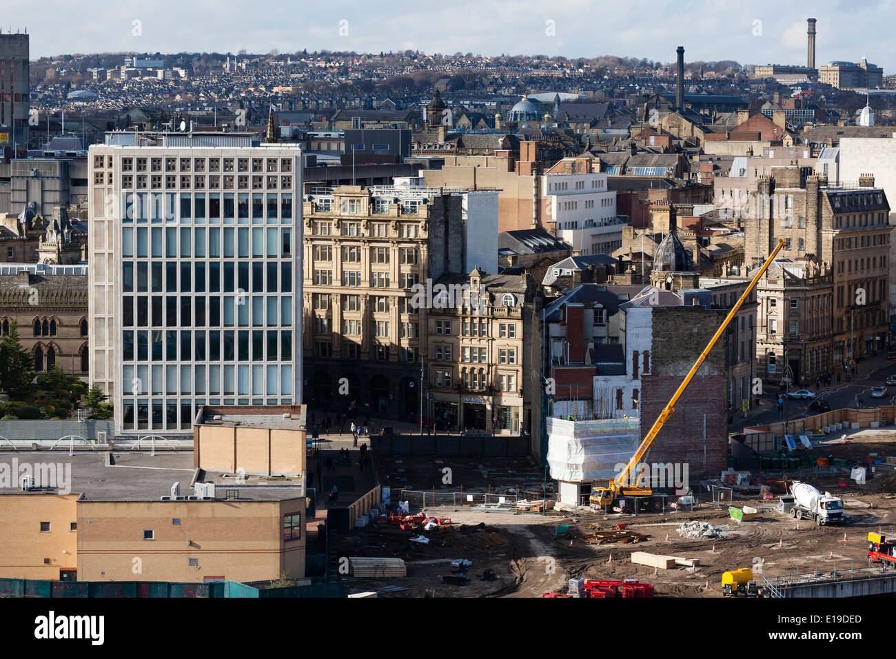 Construction of the Westfield shopping mall, Bradford, 2014 Stock Photo