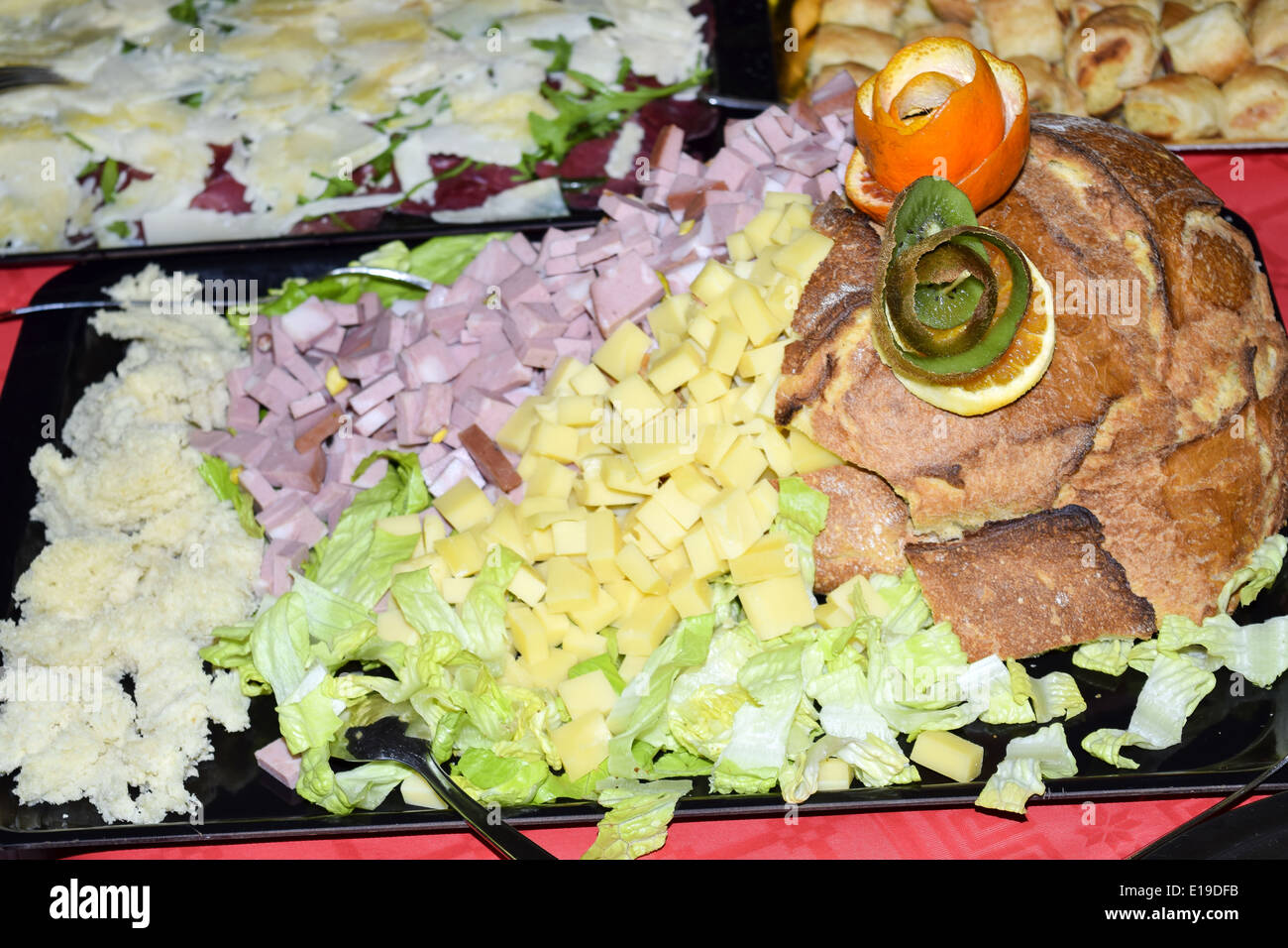 a tray of bologna and cheese Stock Photo Alamy