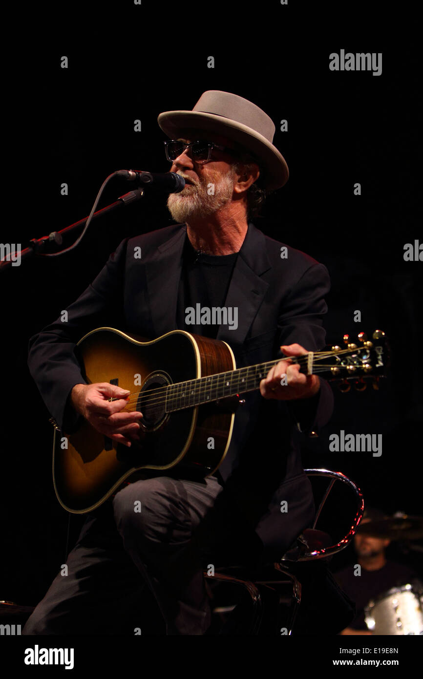 Italian singer and songwriter Francesco De Gregori performing in 2011 concert Stock Photo