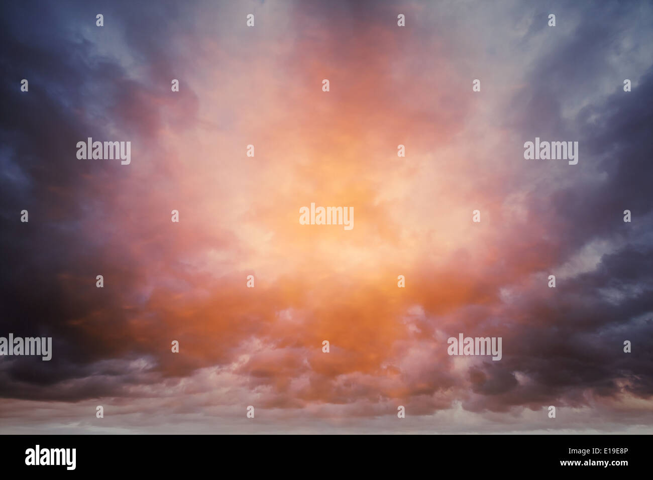 Dark colorful stormy cloudy sky photo background Stock Photo