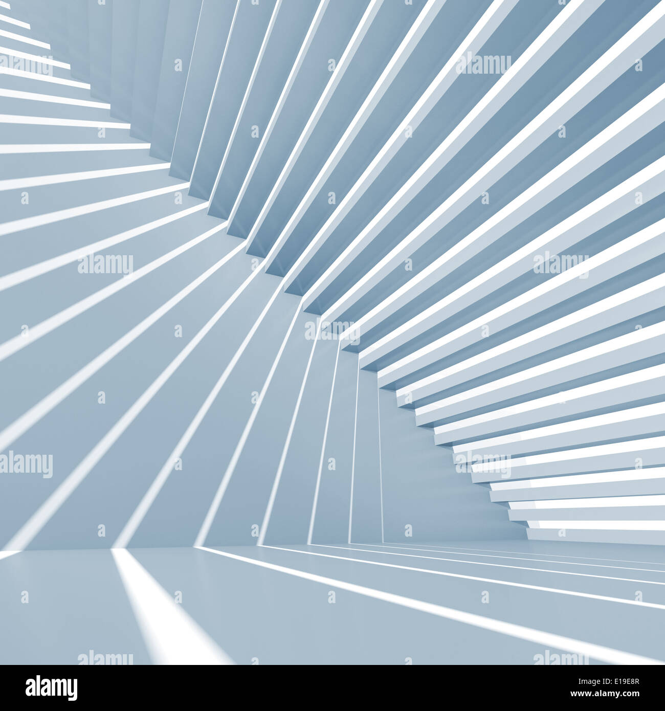 Abstract blue square 3d interior background with staircase Stock Photo ...