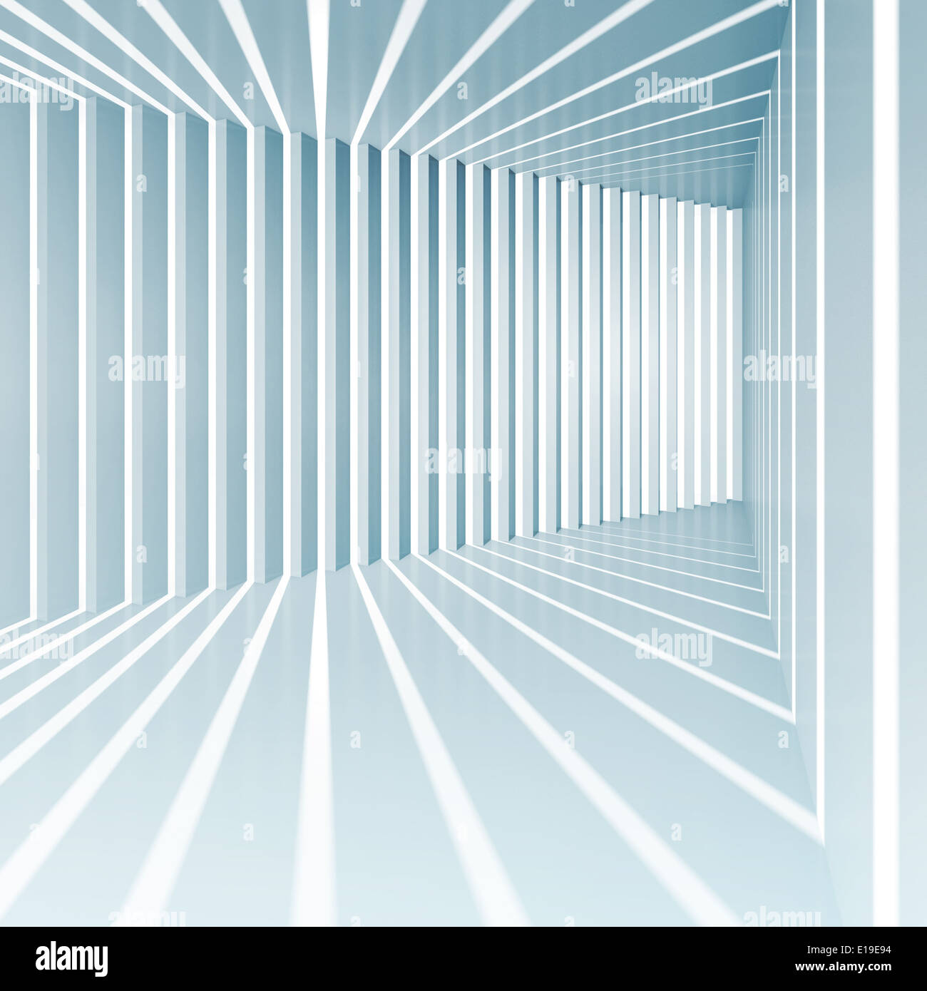 Abstract blue square 3d interior background with light beams Stock ...