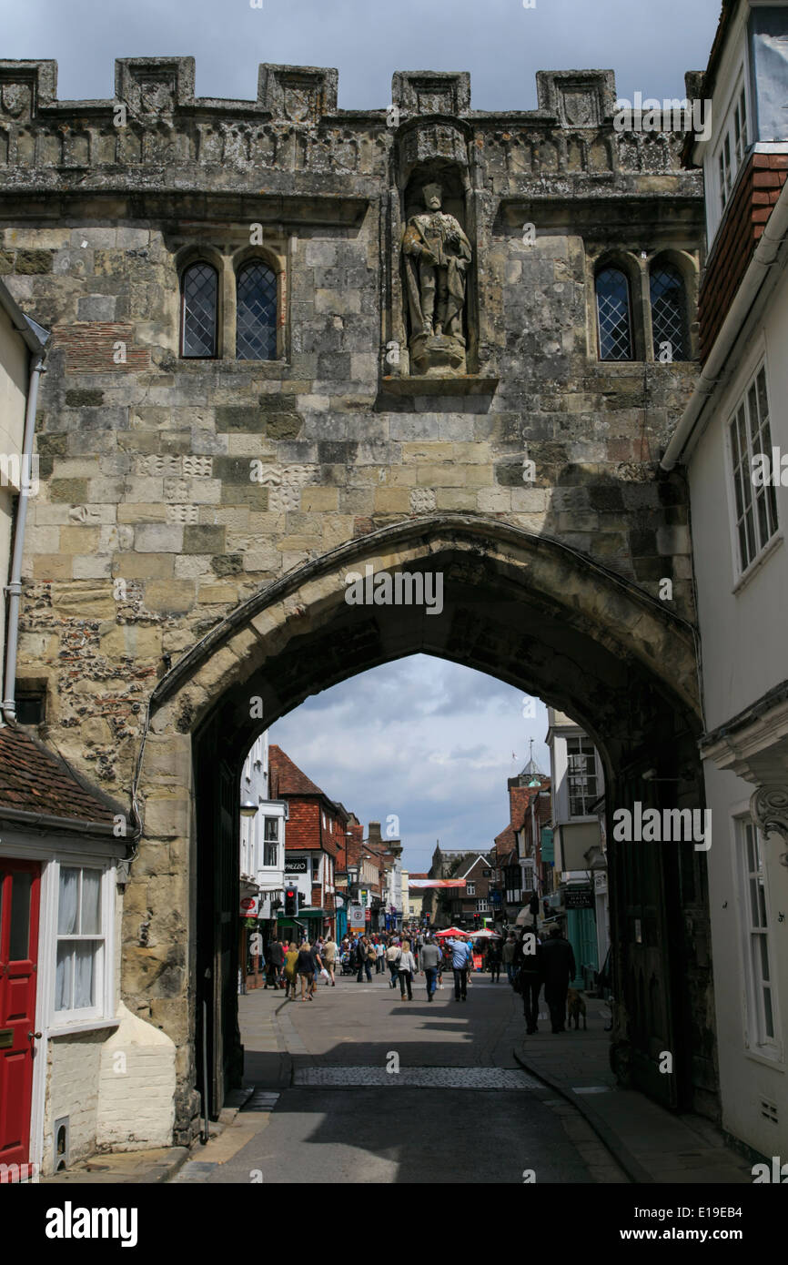 The North Gate looking into the High Street, Salisbury Cathedral, Wiltshire. UK. Edward VII