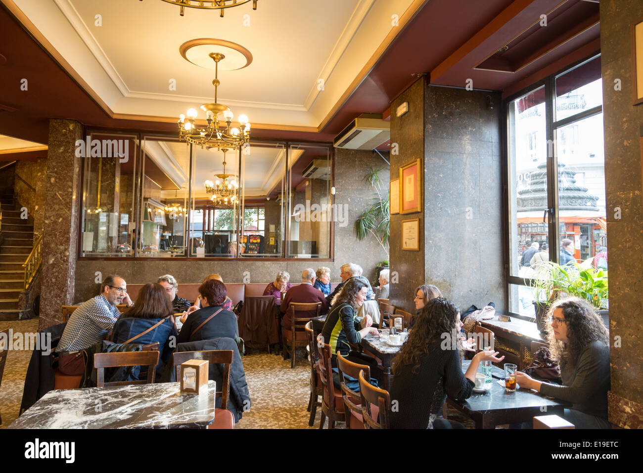 Cafe Comercial on the Glorieta de Bilbao, Madrid, Spain Stock Photo