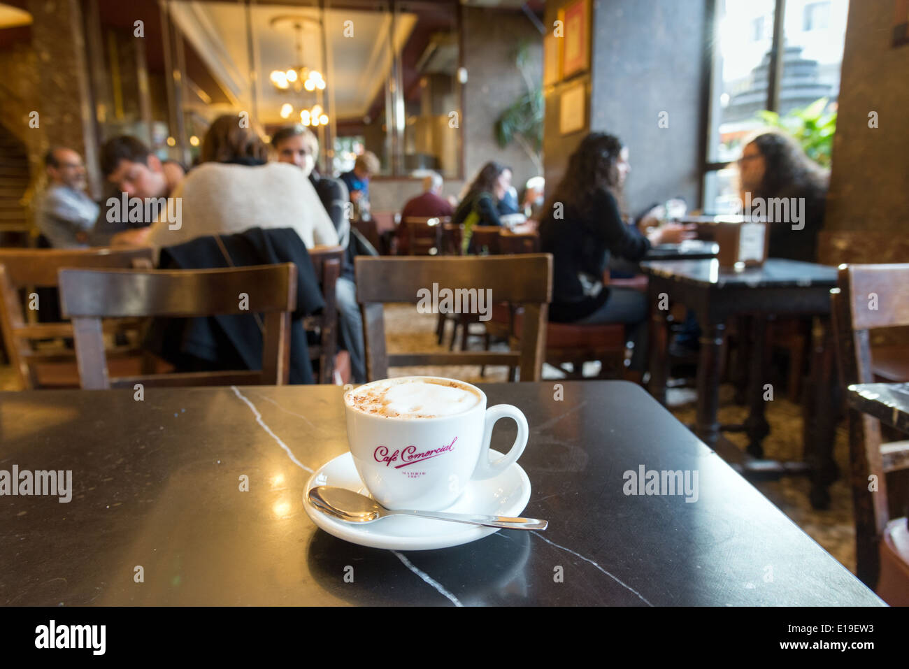 Cafe Comercial on the Glorieta de Bilbao, Madrid, Spain Stock Photo