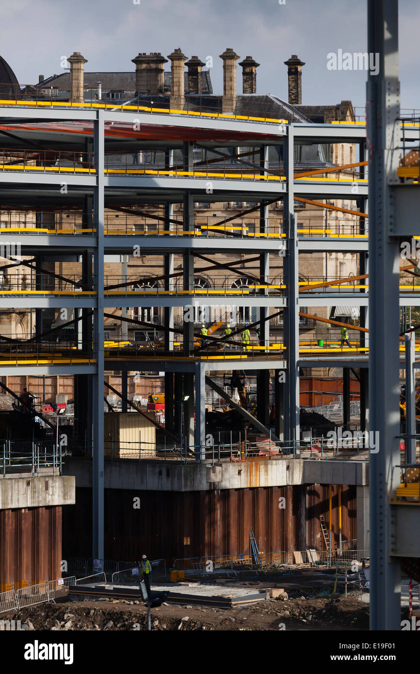 Construction of the Westfield shopping mall, Bradford, 2014 Stock Photo