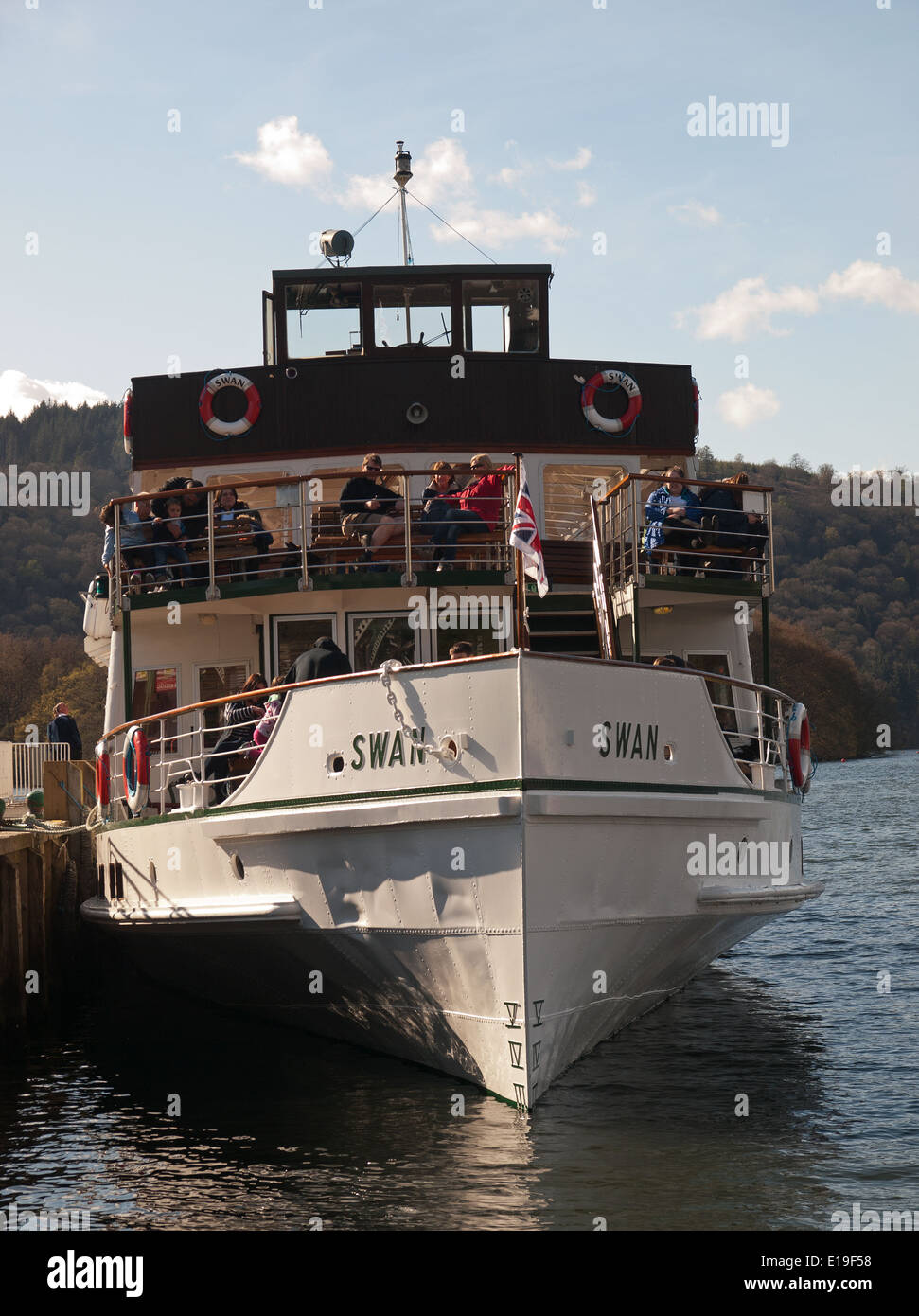 Pleasure boat M.V. Swan Bowness-on-Windermere Lake District Cumbria England UK Stock Photo
