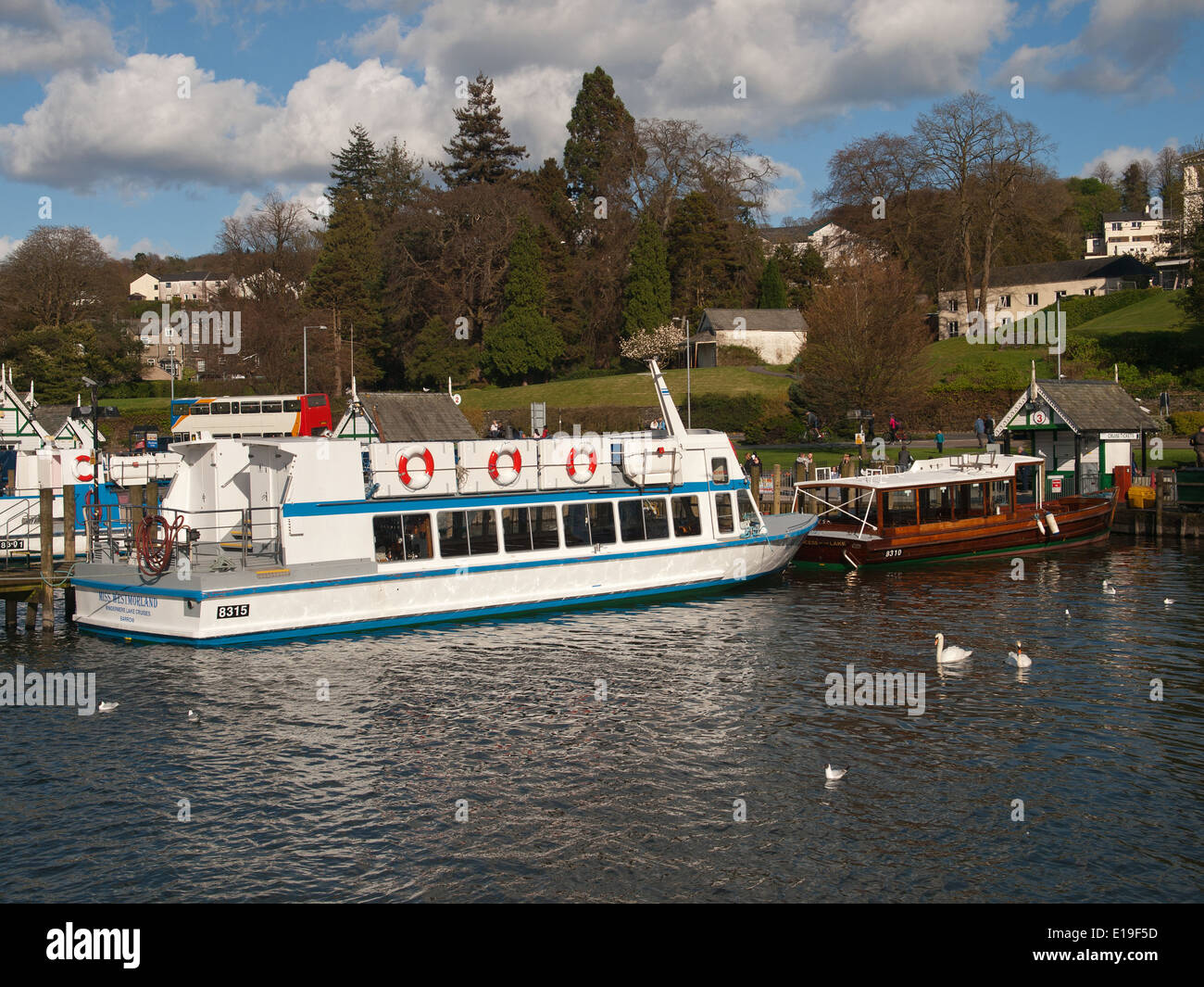 Pleasure boats BownessonWindermere Lake District Cumbria England UK