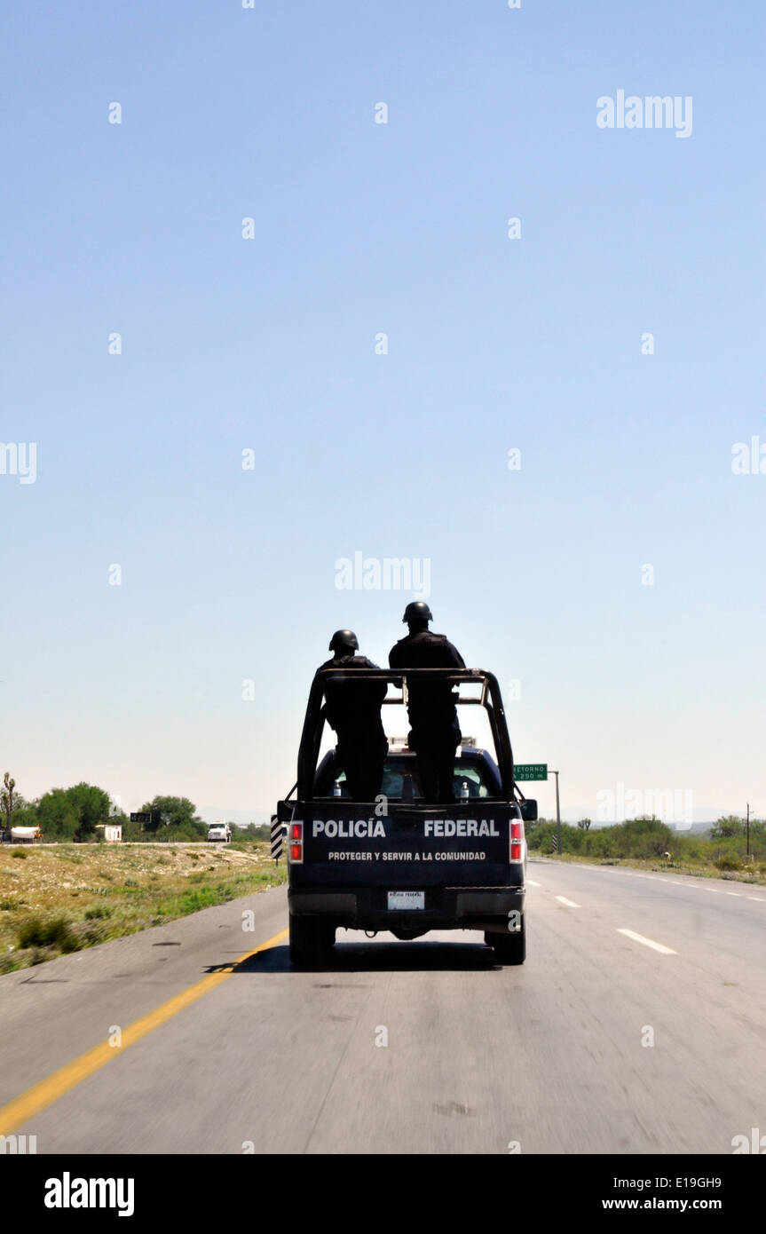 Federal police watching out the roads in Latin America Stock Photo