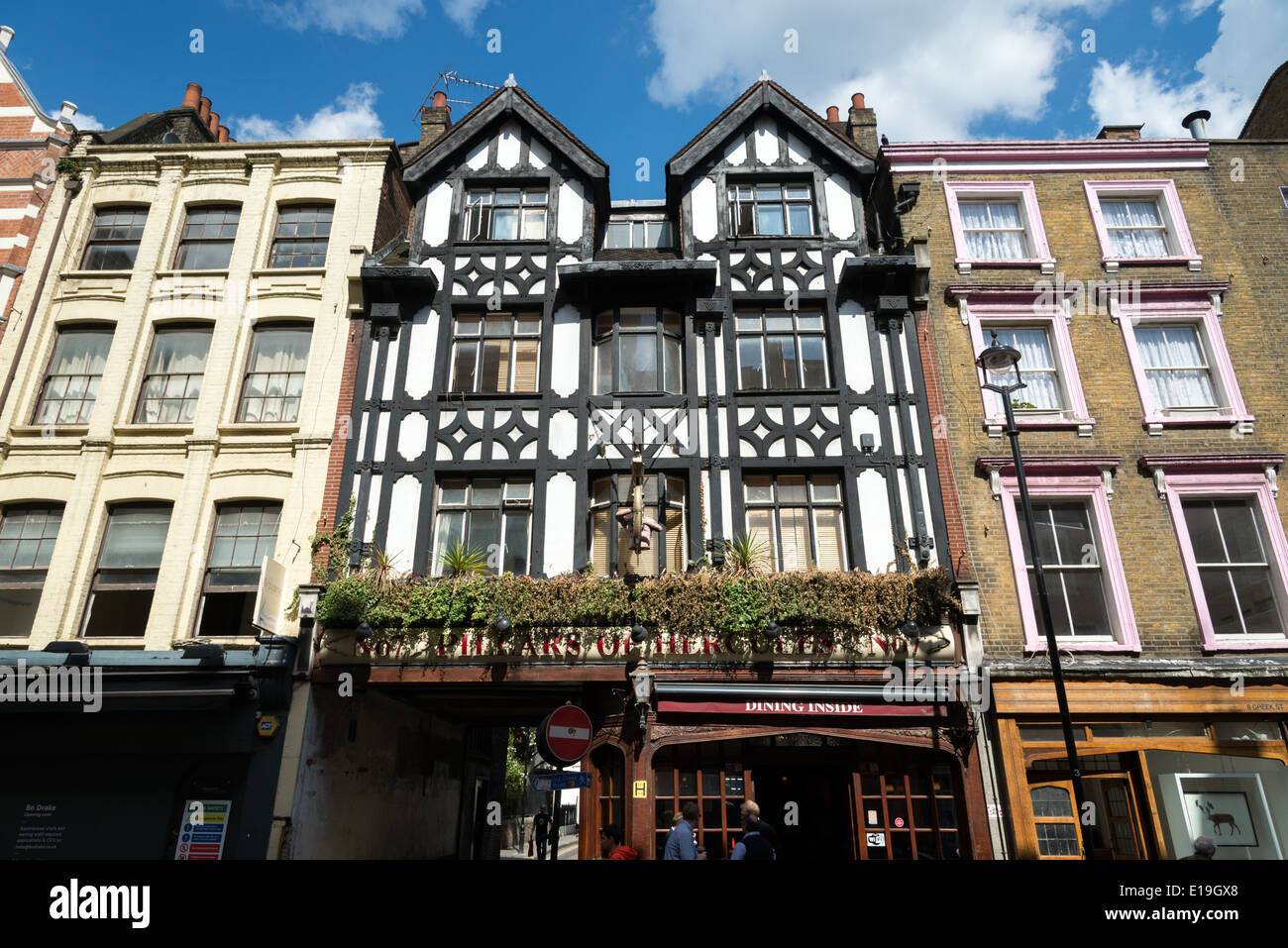 The Pillars of Hercules pub in Greek Street, Soho, London, UK Stock