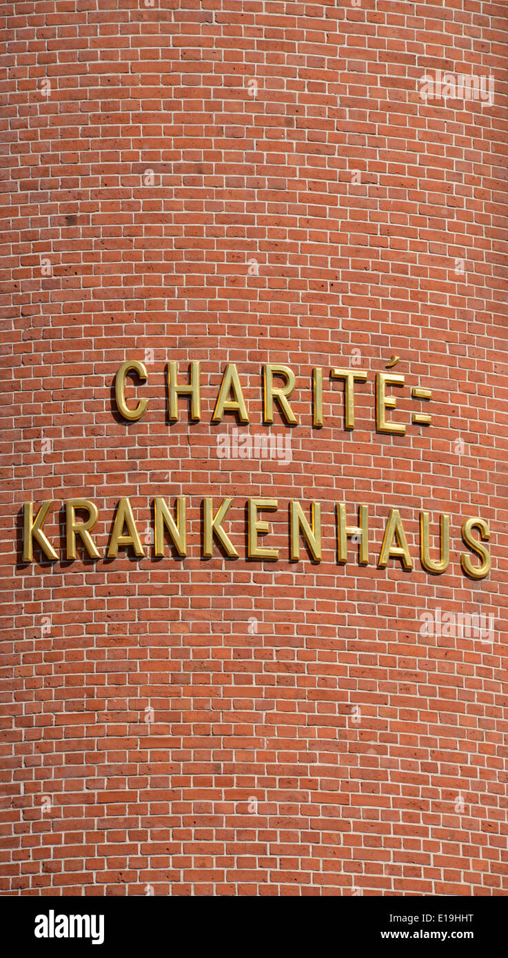 Schriftzug Charite Krankenhaus, Berlin Stock Photo
