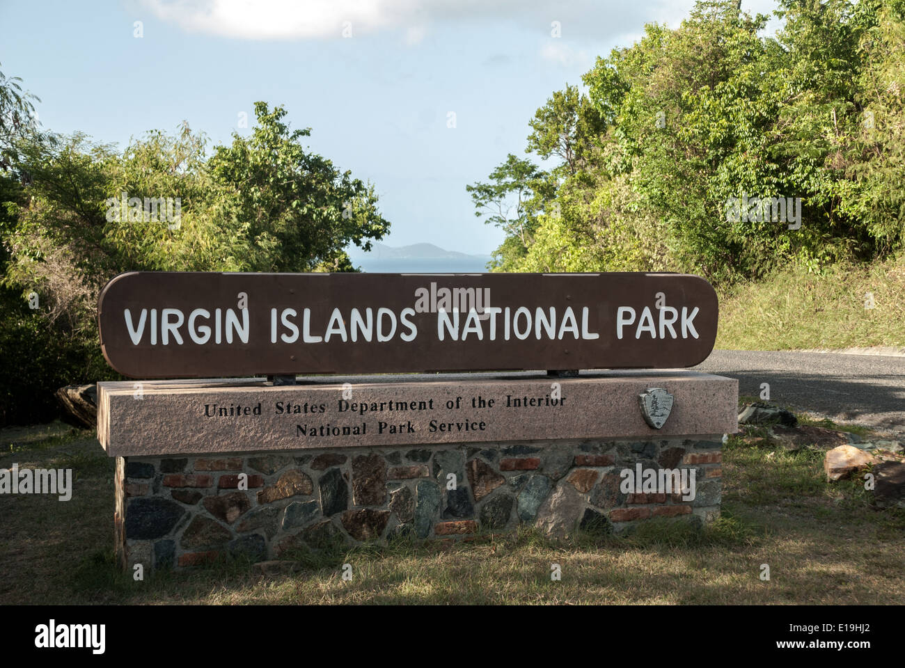 Virgin Islands National Park Sign Stock Photo
