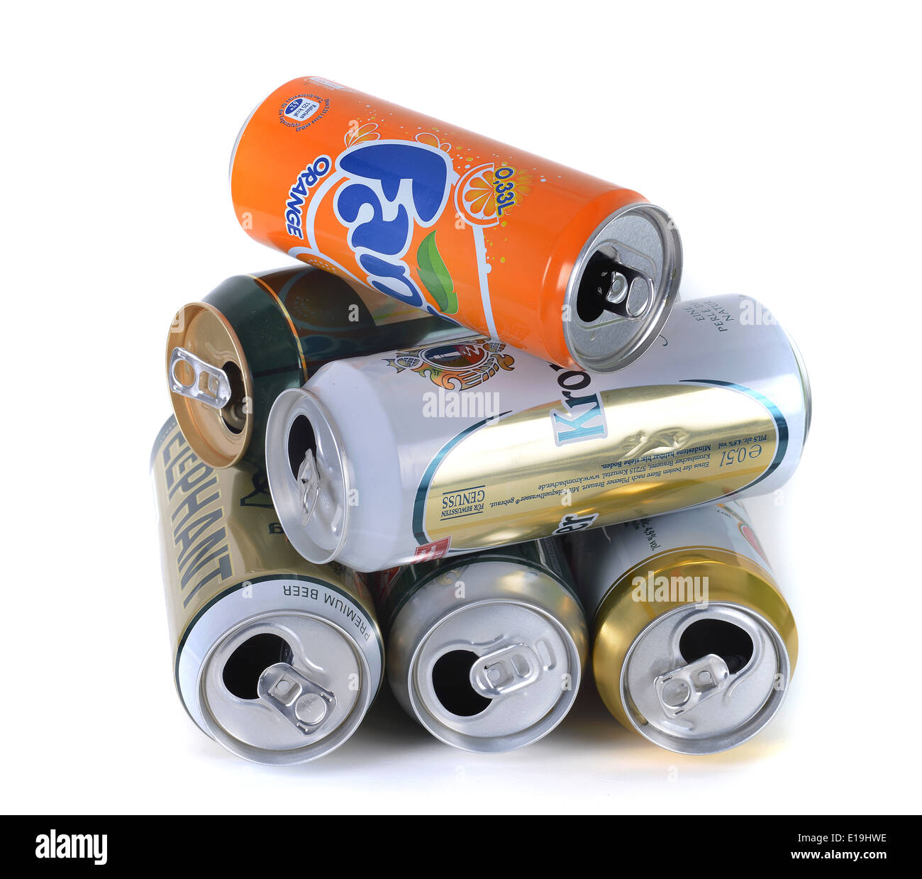 empty cans Stock Photo