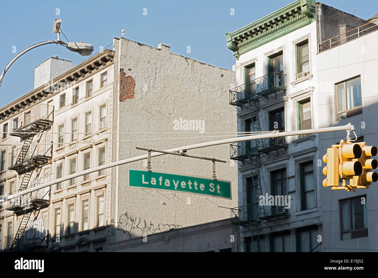 Lafayette Street Sign at Canal Street New York City Stock Photo