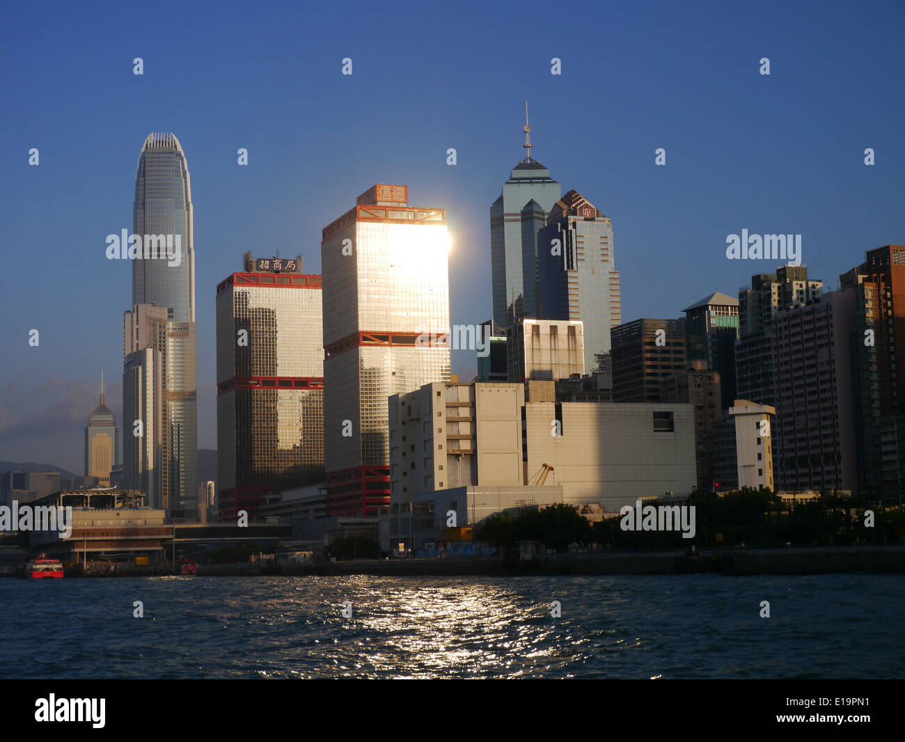 Hong Kong skyline at dusk Stock Photo