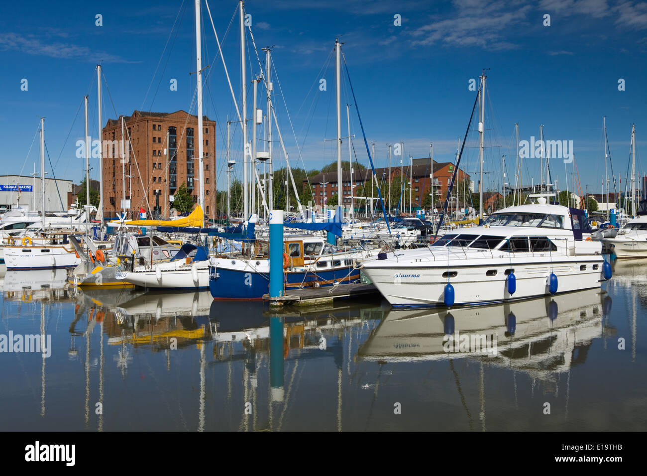 Hull Marina in the city of Hull (Kingston-upon-Hull) in the East Riding of Yorkshire, England, UK. Stock Photo