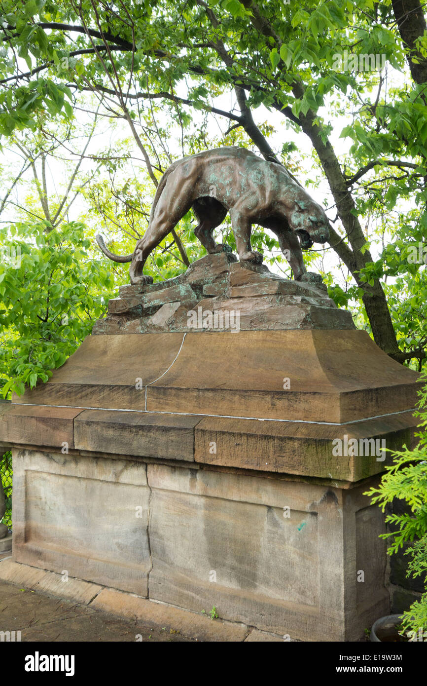 Panther statue guarding the Panther Hollow bridge in Pittsburgh PA ...