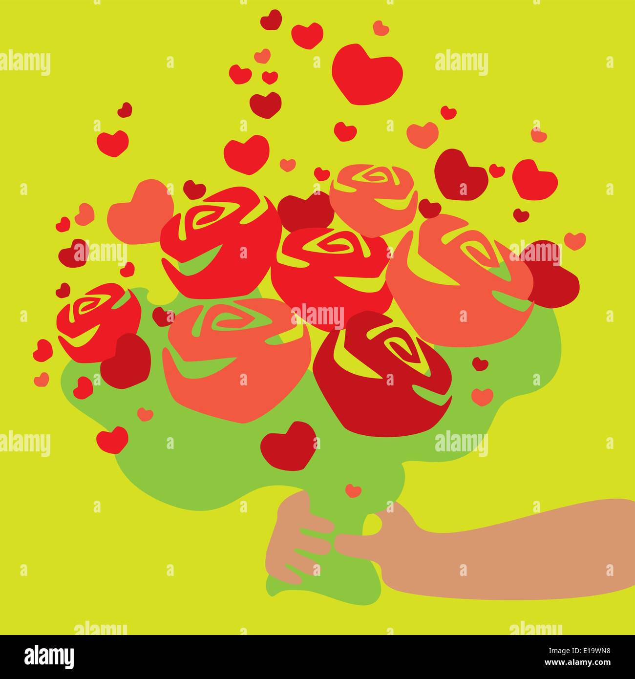 Congratulations card with roses Stock Vector Images - Alamy