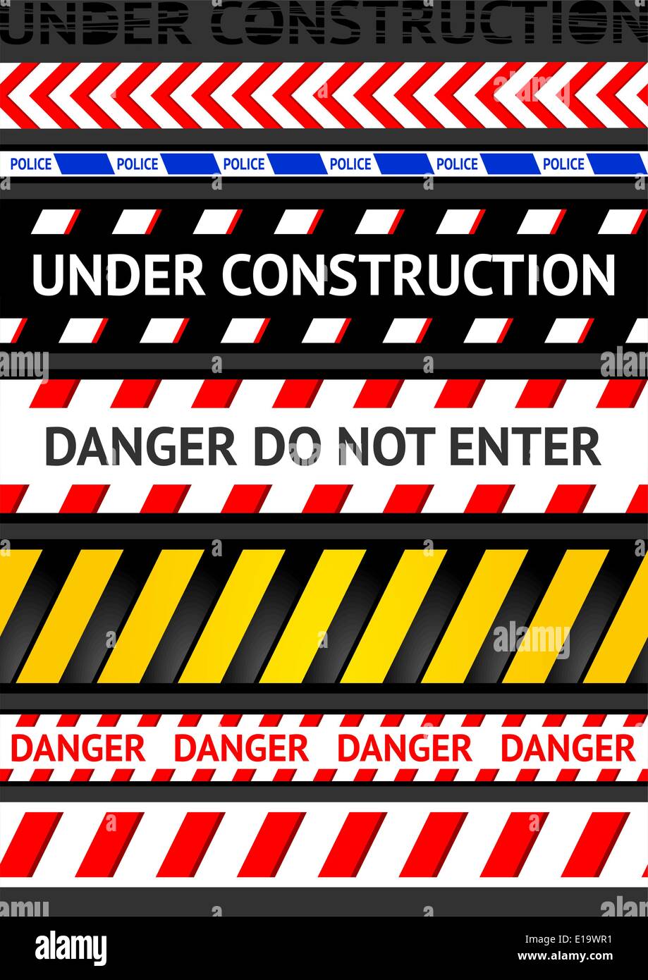 Caution tapes, seamless strip. Warning line. Vector Stock Vector Image & Art Alamy