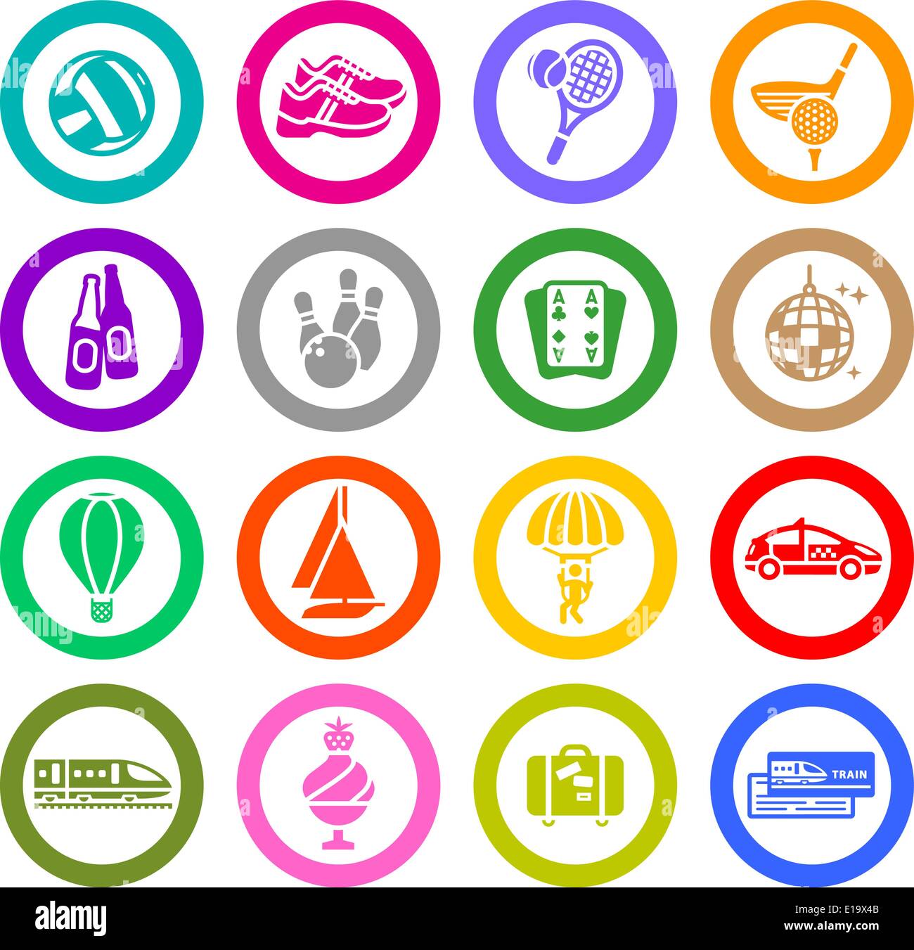 Sport icons set, vector illustration Stock Vector