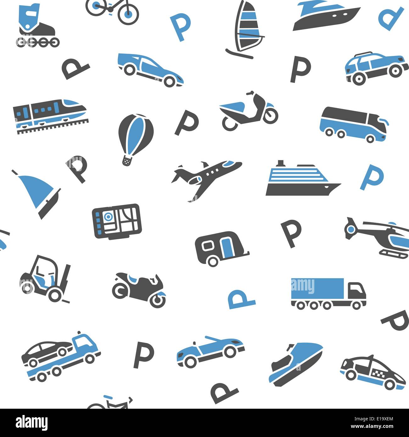 Seamless background transport icons - wrapping paper, 10eps Stock Vector