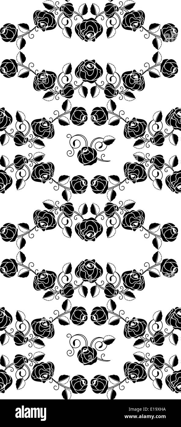 Seamless roses pattern black, design element Stock Vector Image & Art ...