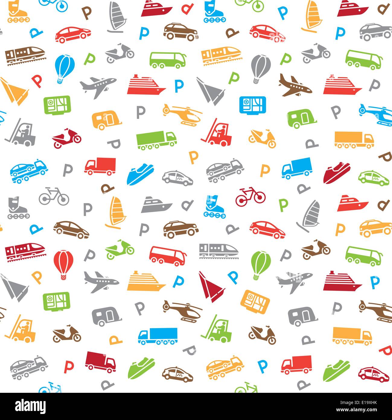 Seamless transports pattern, wallpaper Stock Vector