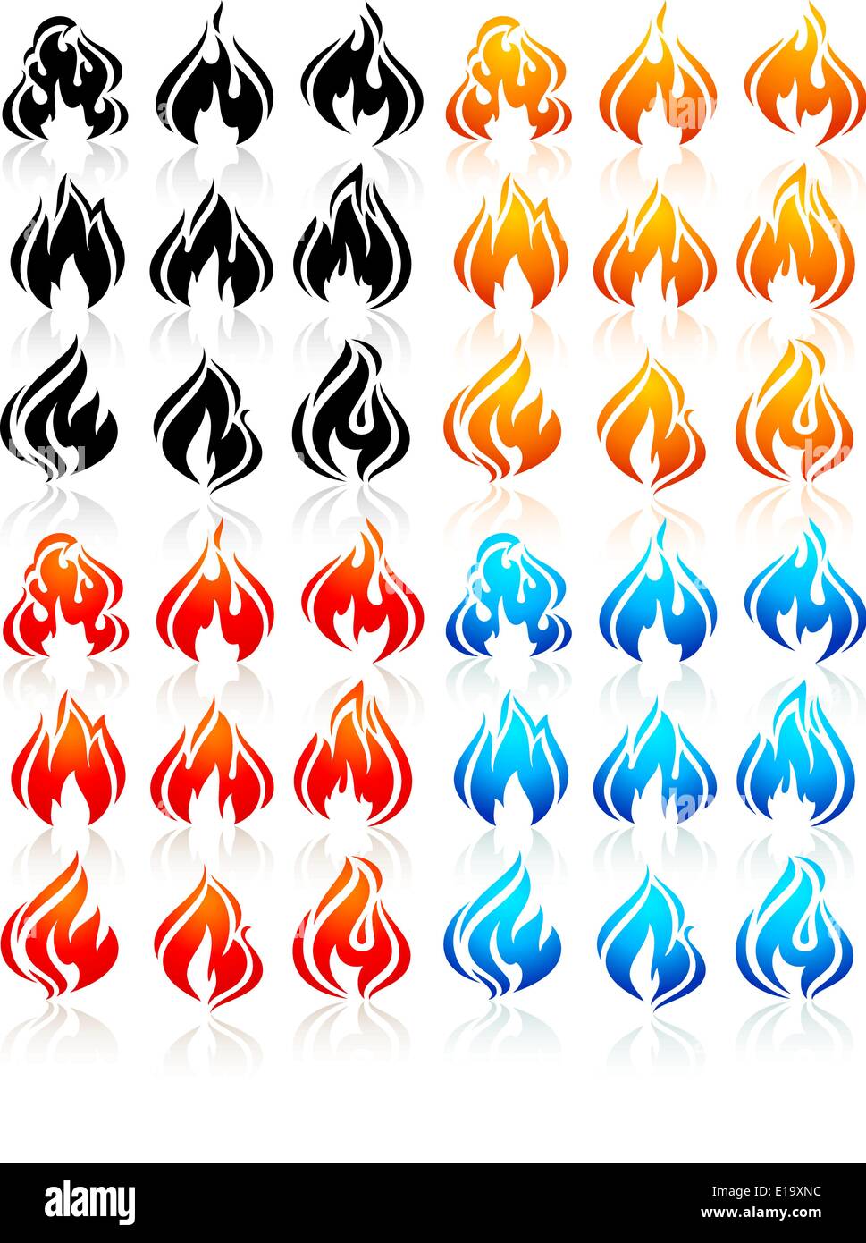 Fire flames, big set new icons Stock Vector Image & Art - Alamy