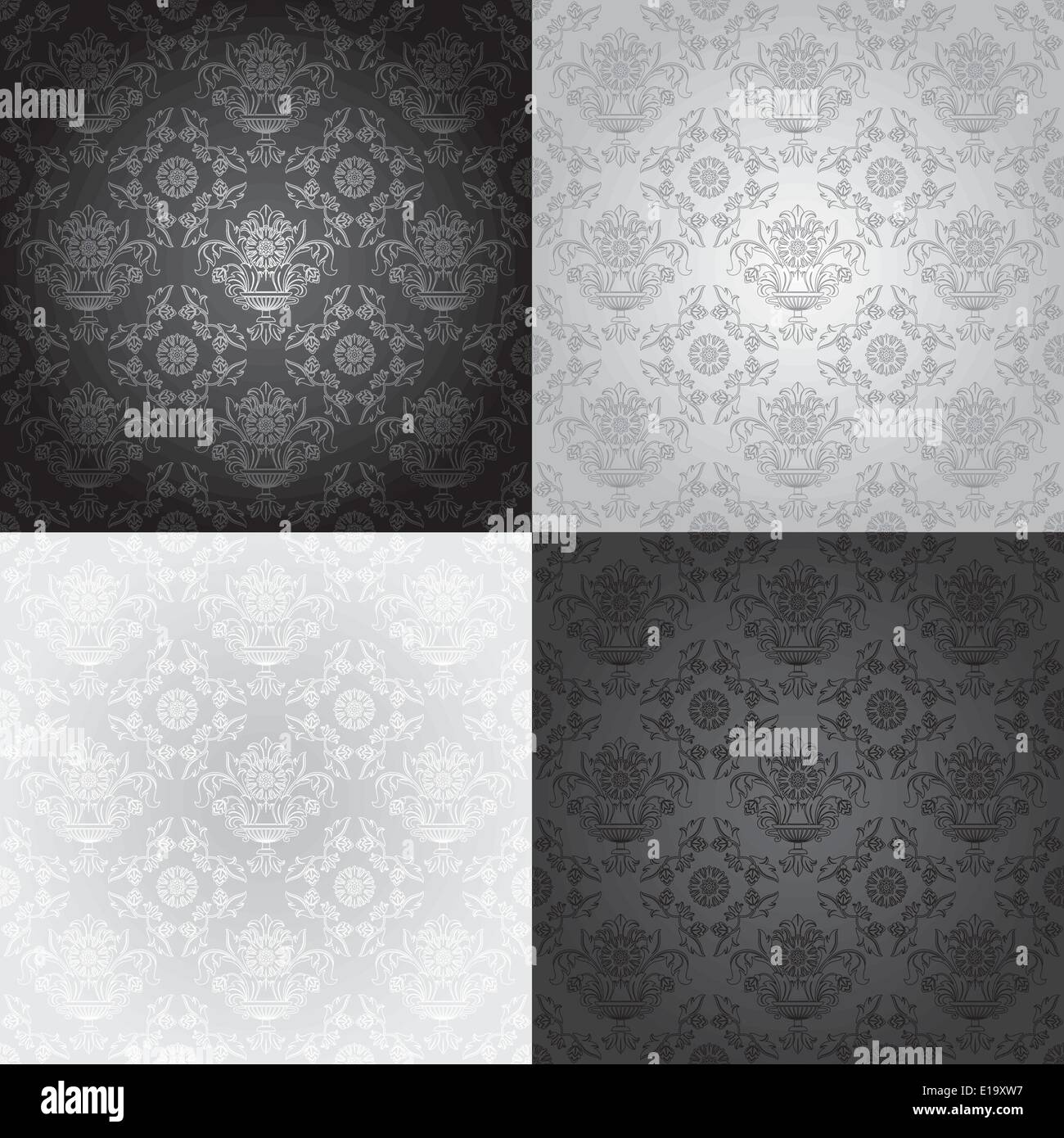 Seamless wallpaper pattern floral vector Stock Vector Image Art Alamy