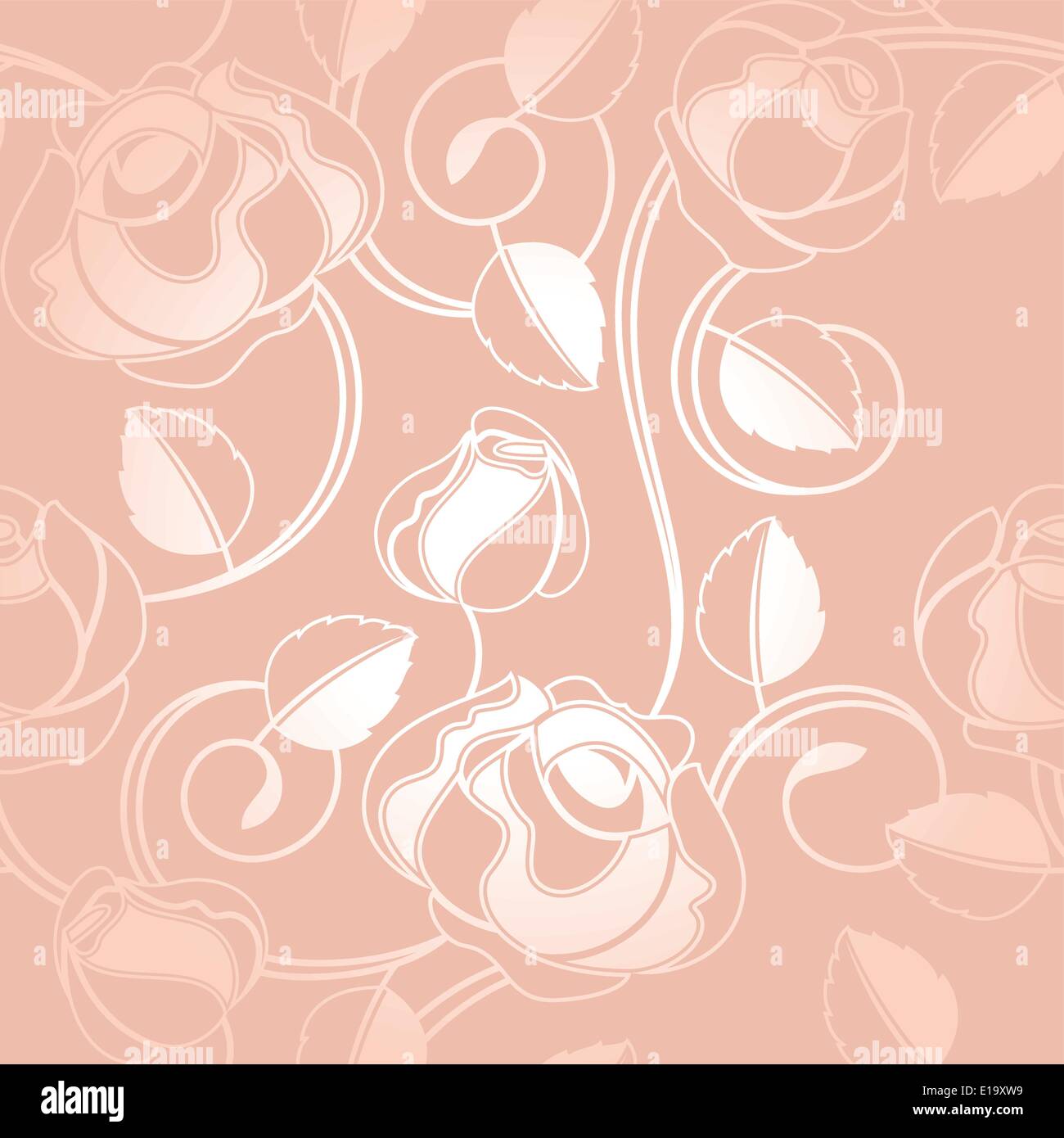 Seamless-wallpaper pattern with of roses, vector Stock Vector Image ...