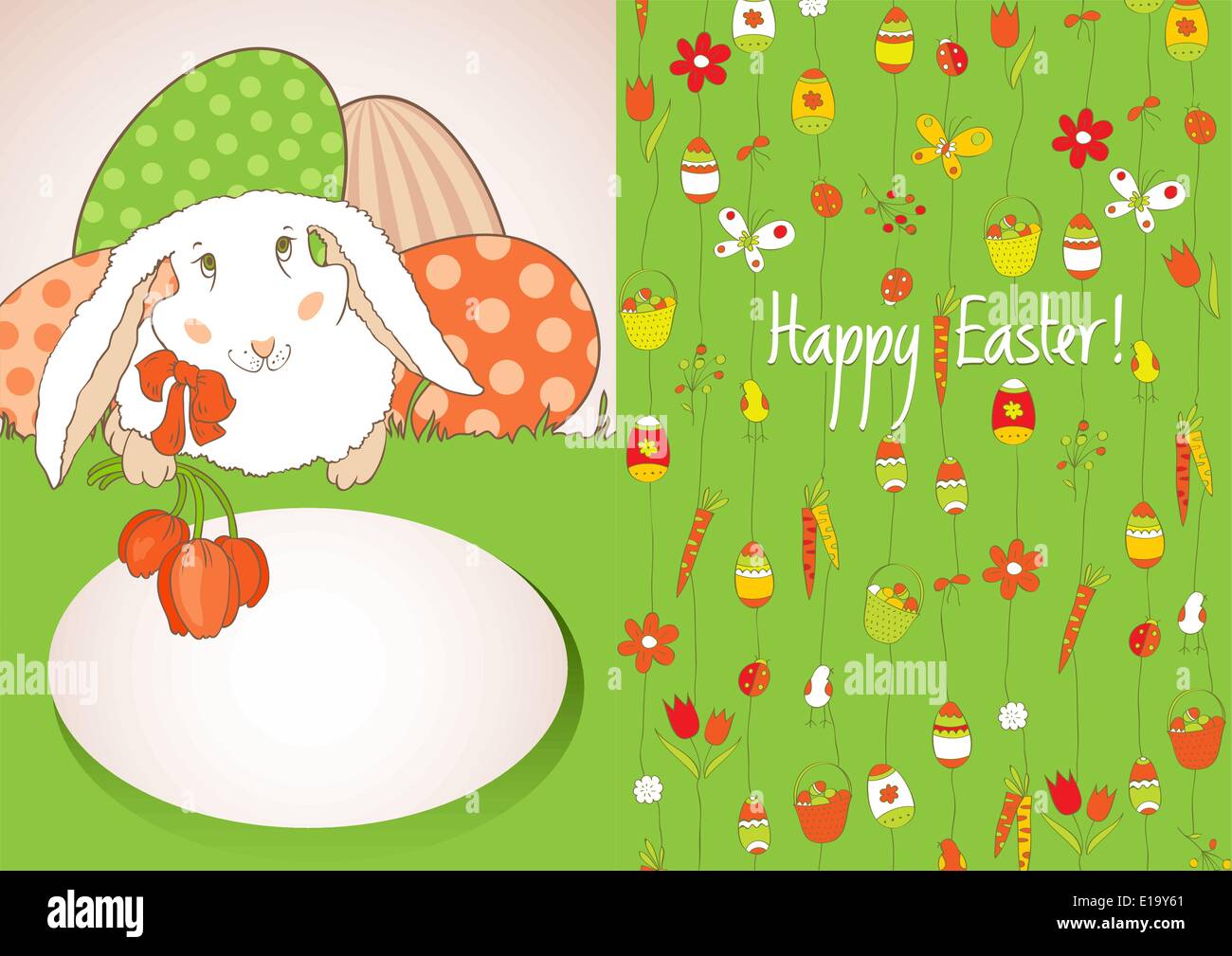 Postcard greetings for Easter. Vector design element Stock Vector