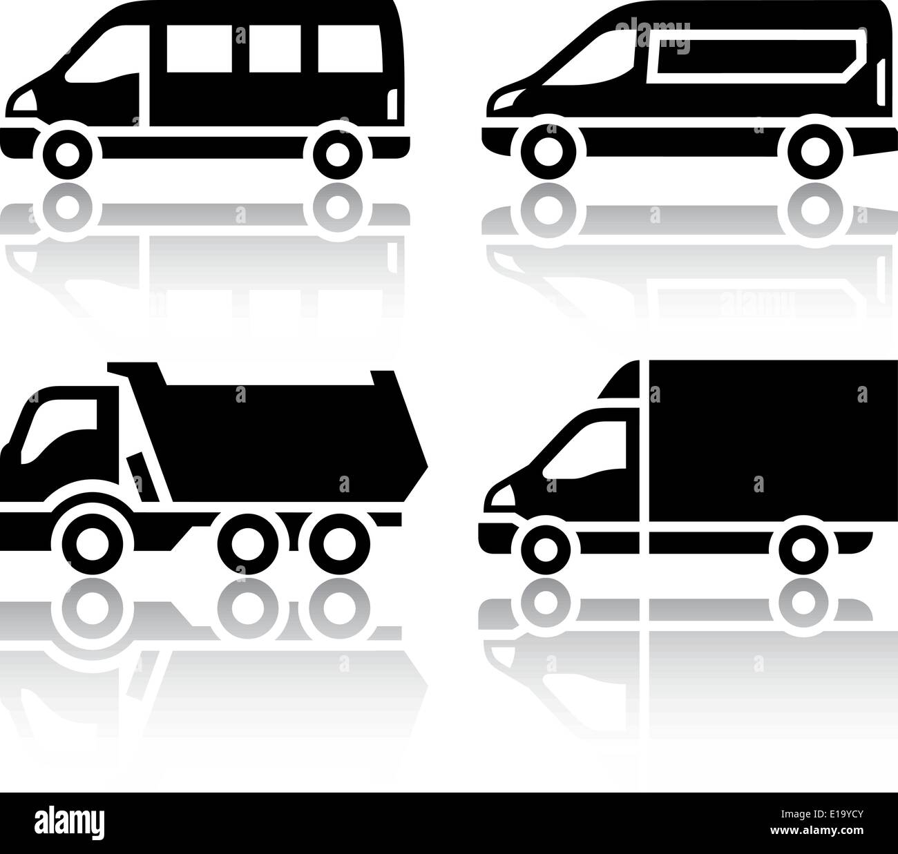 Set of transport icons - freight transport, vector illustration ...