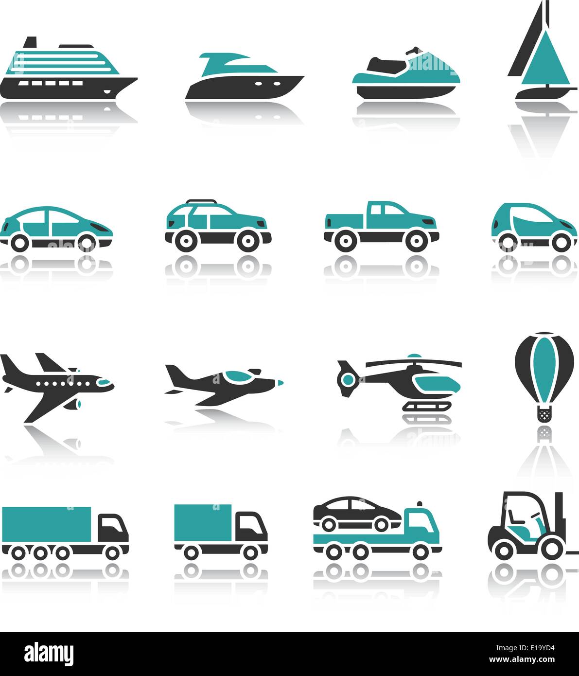 Set of transport icons - One Stock Vector