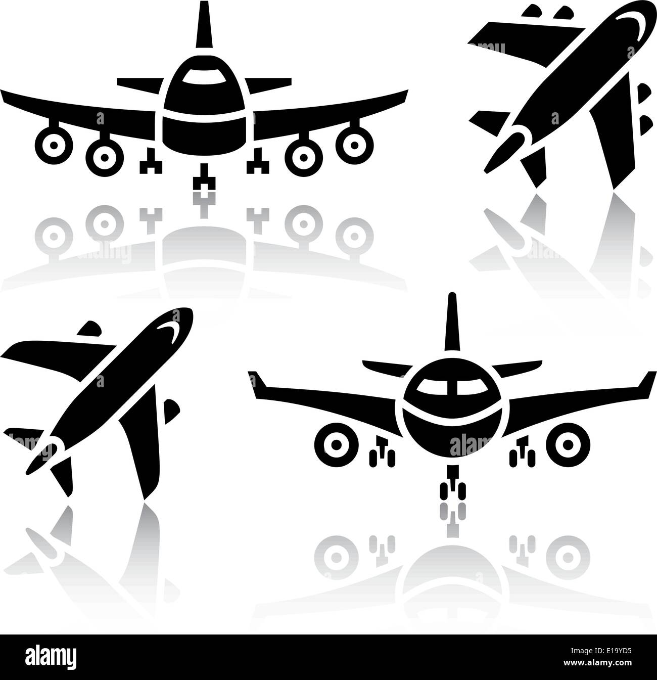 Set of transport icons - Plane, vector illustration Stock Vector