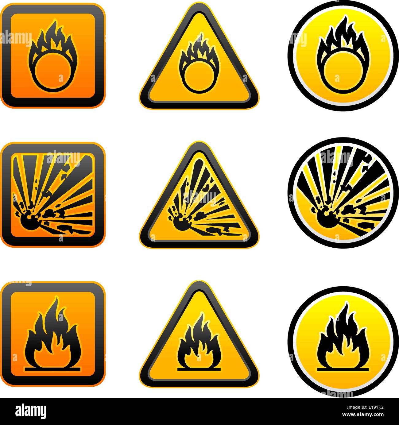 Hazard warning symbols set Stock Vector Image & Art Alamy