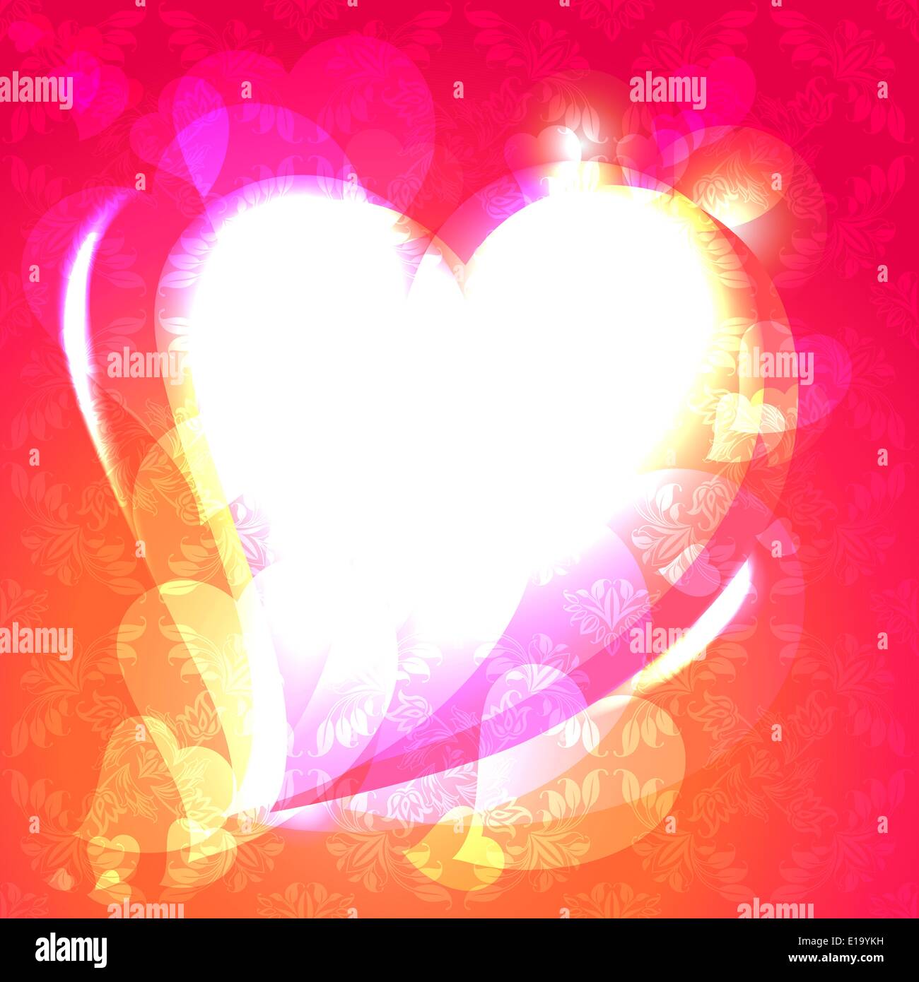 Hearts, speech bubble, ornamental background. Eps10 Stock Vector