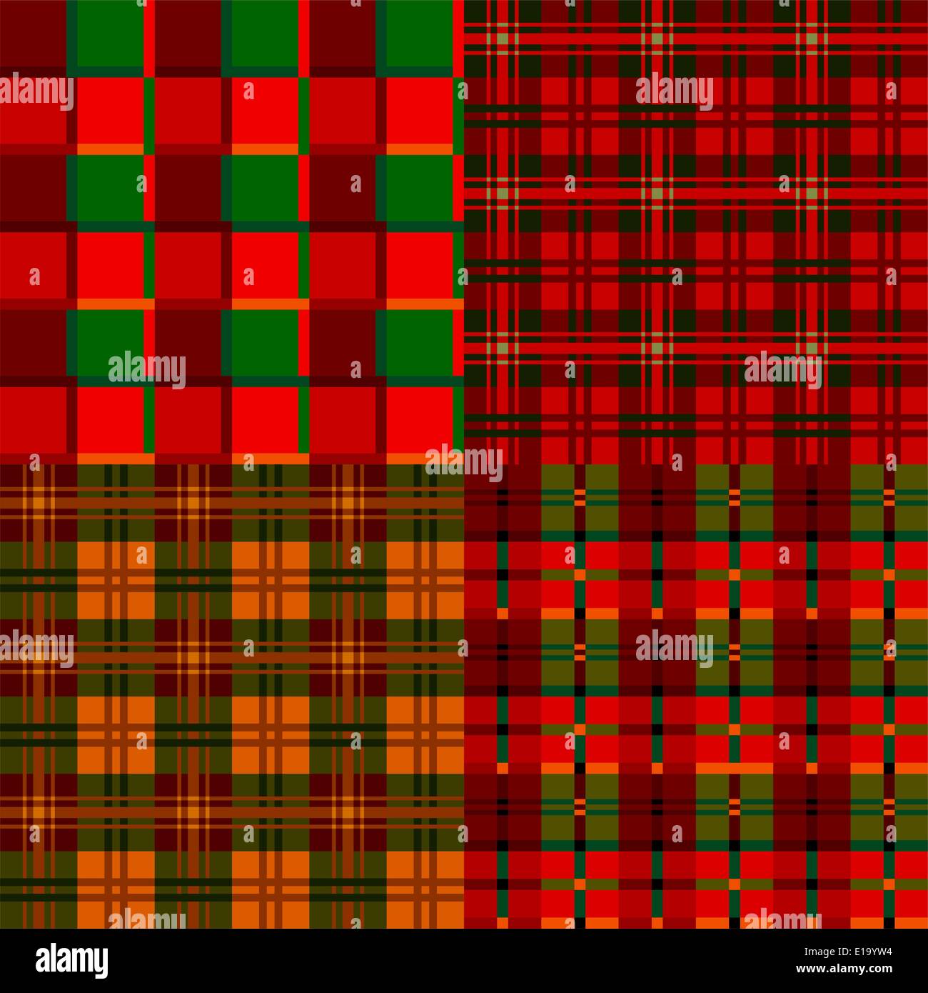 Set tartan, plaid patterns, fabric textile, vector Stock Vector Image