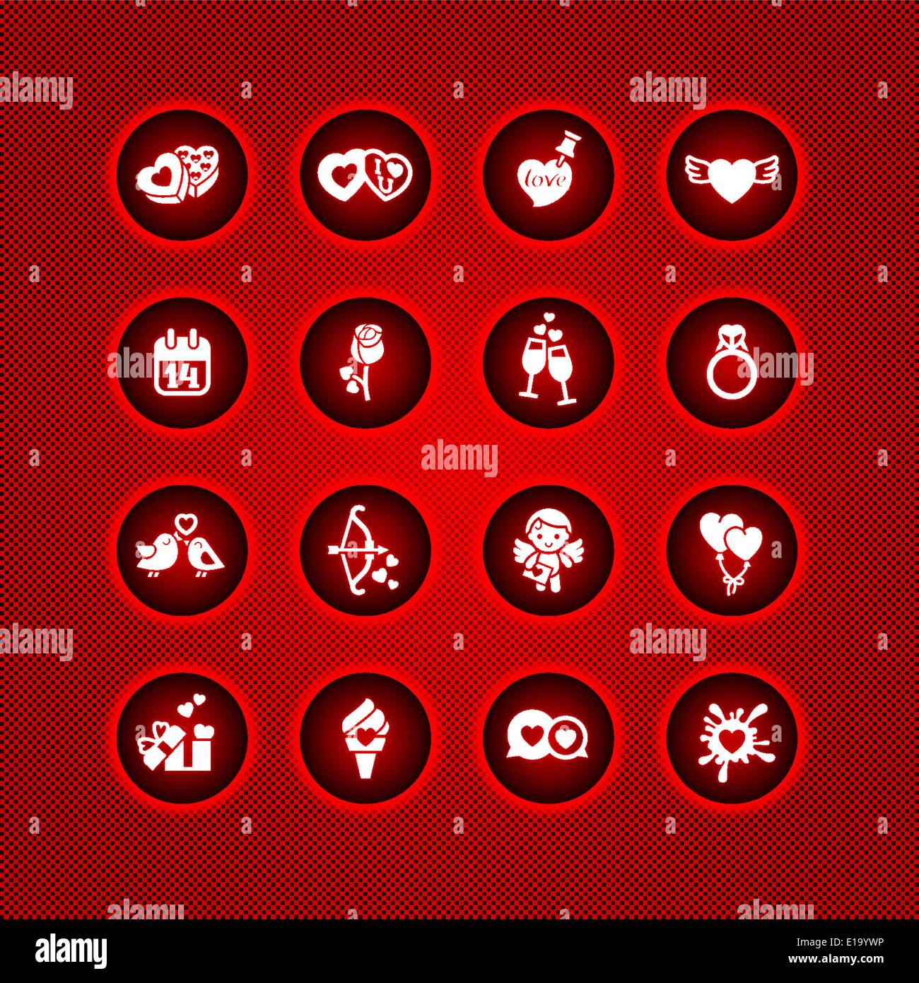 Set valentine's day icons, vector signs, 10eps Stock Vector
