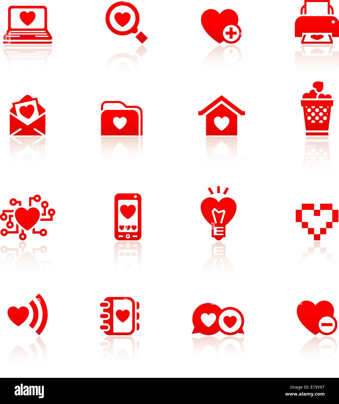 Set valentine's day red icons Stock Vector Image & Art - Alamy