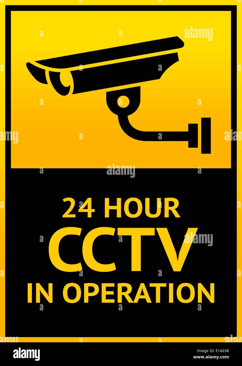 Warning Sticker for Security Alarm CCTV Camera Surveillance Stock Vector  Image & Art - Alamy