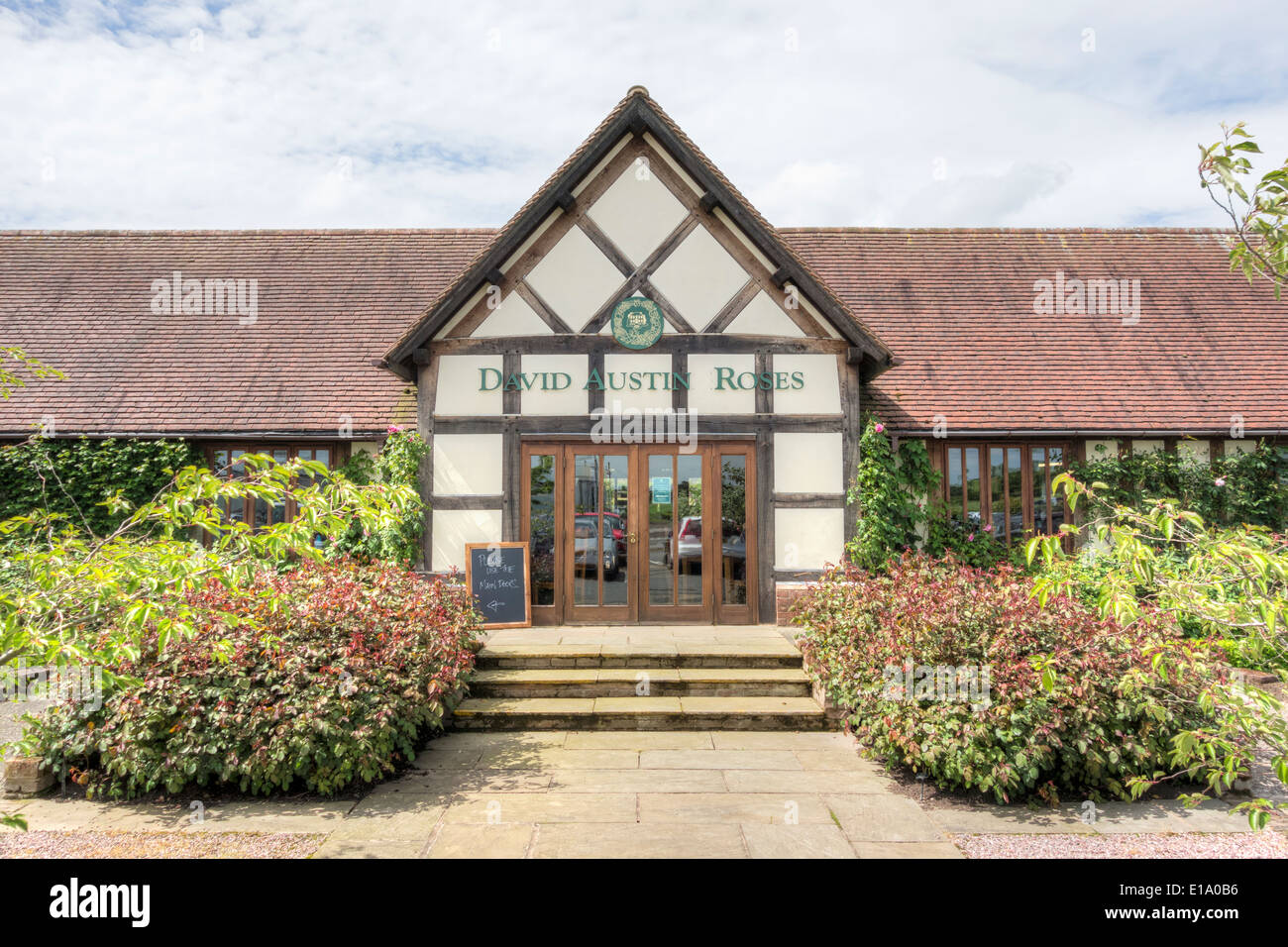 The cafe at David Austin Roses garden centre Stock Photo Alamy
