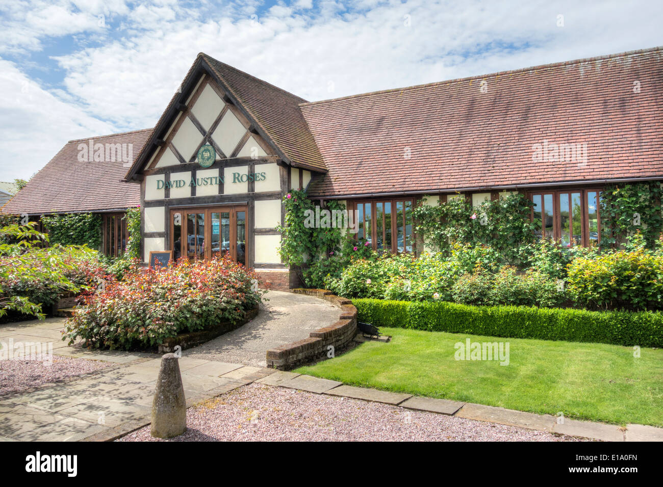 The cafe at David Austin Roses garden centre Stock Photo Alamy